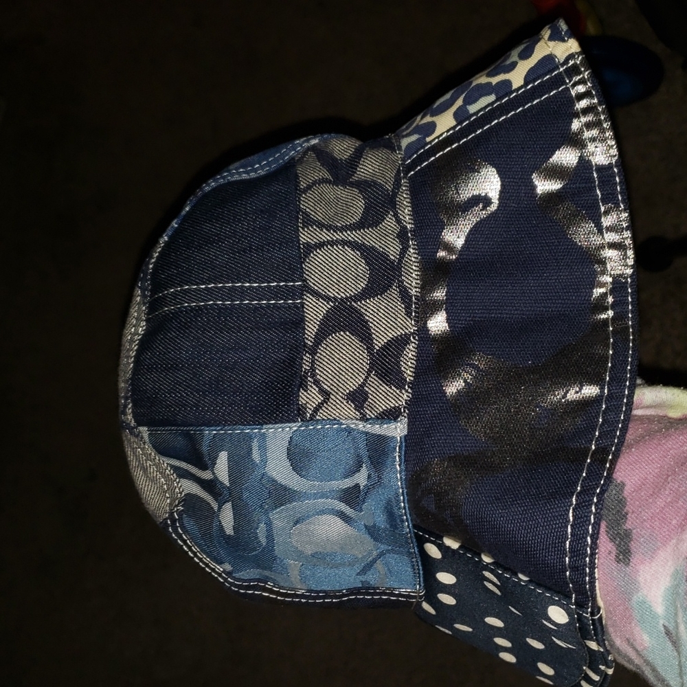 Vintage Rare Coach Poppy Denim Patchwork Bucket Hat P/Small - Picture 14 of 17